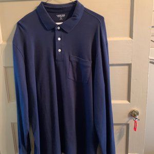 Lands' End Polo, Navy, long sleeved, never worn, XL